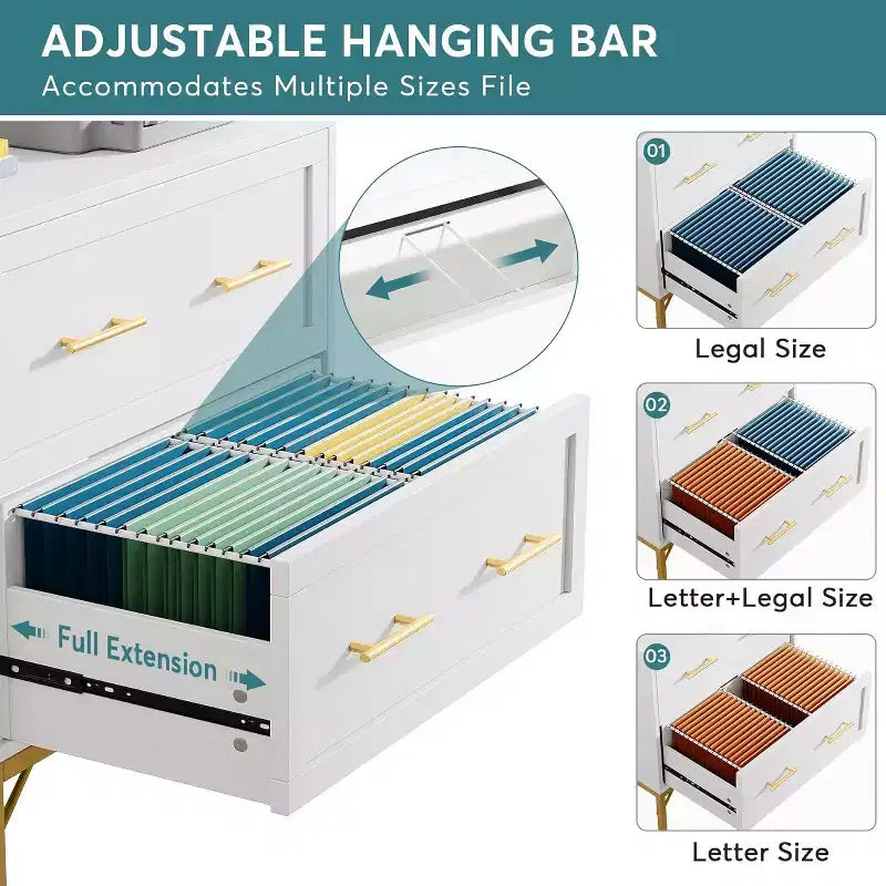Tribesigns Lateral Filing Cabinet, 2-Drawer File Storage Cabinet