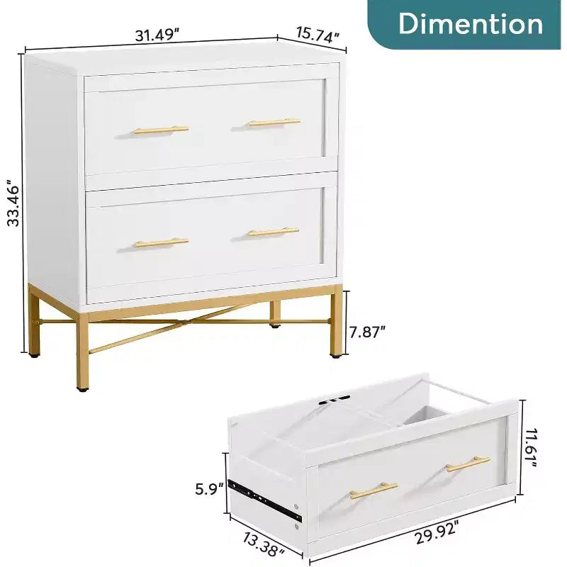 Tribesigns Lateral Filing Cabinet, 2-Drawer File Storage Cabinet