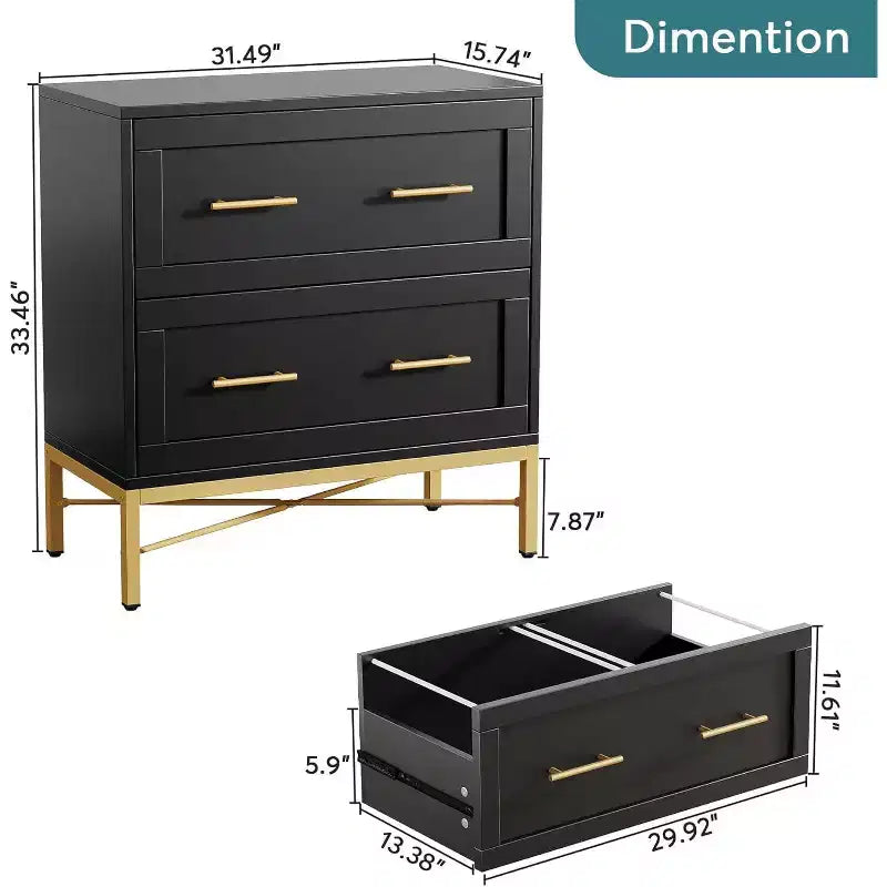 Tribesigns Lateral Filing Cabinet, 2-Drawer File Storage Cabinet