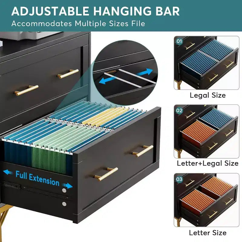 Tribesigns Lateral Filing Cabinet, 2-Drawer File Storage Cabinet