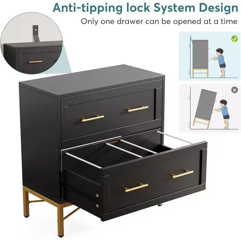 Tribesigns Lateral Filing Cabinet, 2-Drawer File Storage Cabinet