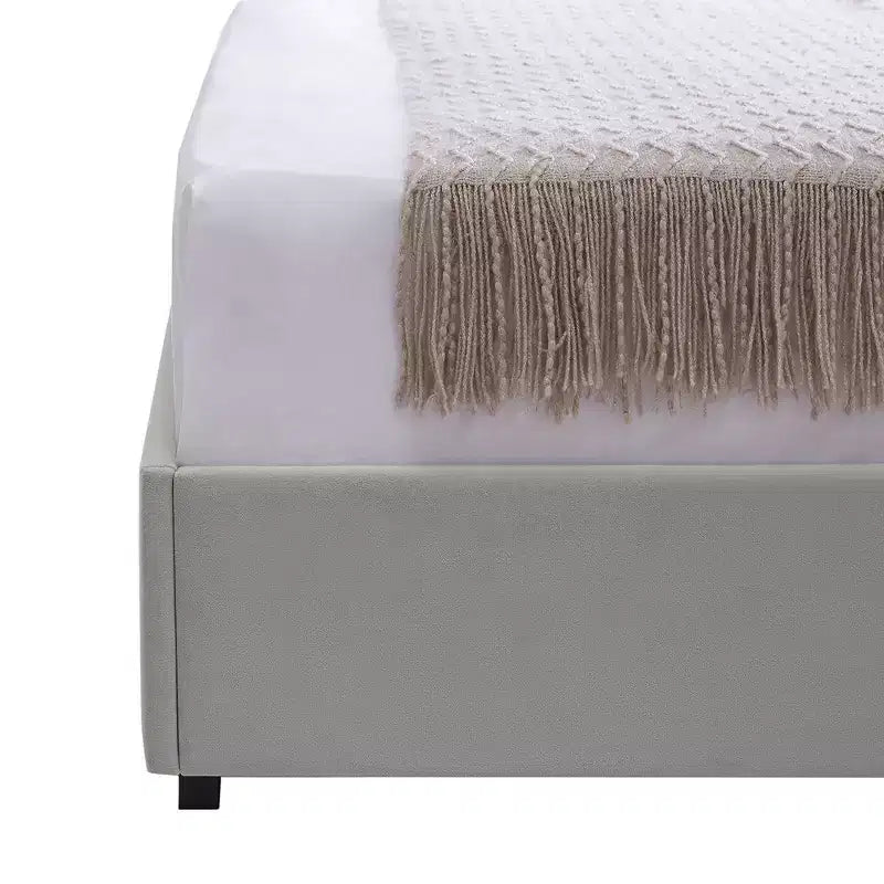 VECELO Upholstered Bed Metal Frame Platform Bed with USB Charging