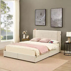 VECELO Upholstered Bed Metal Frame Platform Bed with USB Charging