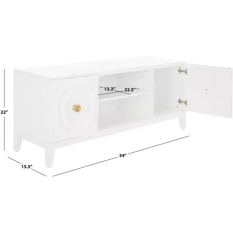 Riya 2 Door 1 Shelf Media Stand - MED5006 - White - Safavieh