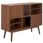 Javante Sliding Door Media Stand - MED9626 - Walnut - Safavieh