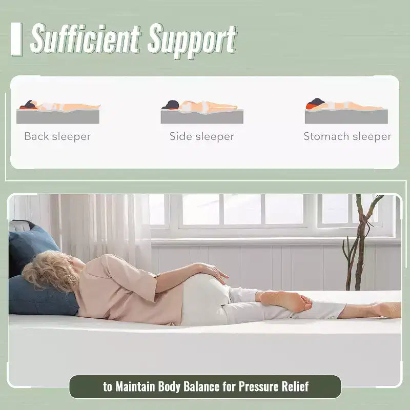 FDW 12 inch Gel Memory Foam Mattress CertiPUR-US Certified for Cooler Sleep Supportive & Pressure Relief,White