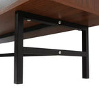LeisureMod Rochester TV Stand with Wood Frame, Enclosed Storage, and Black Iron Legs  Media Console, Living Room, Modern Entertainment Center