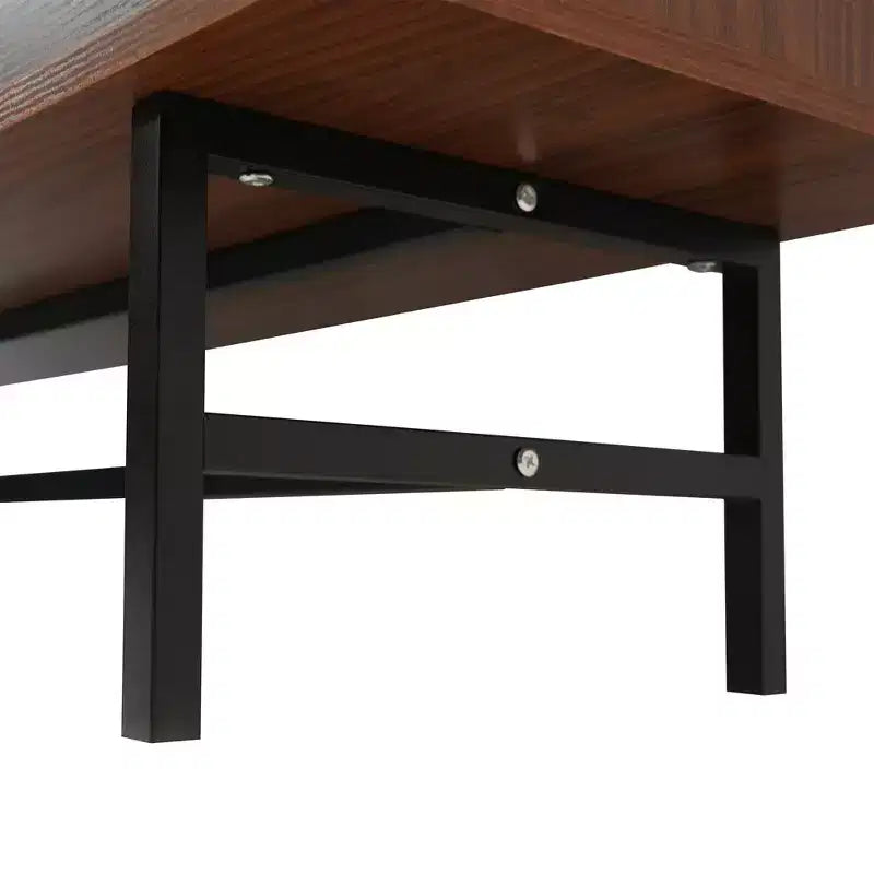 LeisureMod Rochester TV Stand with Wood Frame, Enclosed Storage, and Black Iron Legs  Media Console, Living Room, Modern Entertainment Center