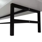 LeisureMod Rochester TV Stand with Wood Frame, Enclosed Storage, and Black Iron Legs  Media Console, Living Room, Modern Entertainment Center