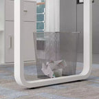 Famapy White Rotatable L-Shaped Computer Desk With Storage Drawers and Shelves