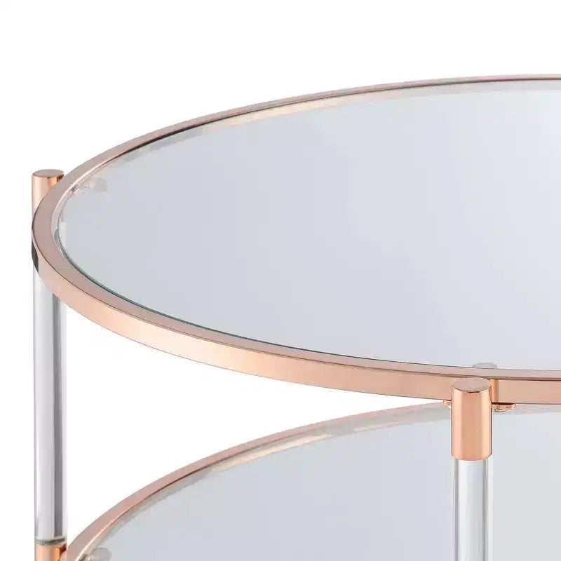 Royal Crest 2 Tier Acrylic Glass Coffee Table - Breighton Home