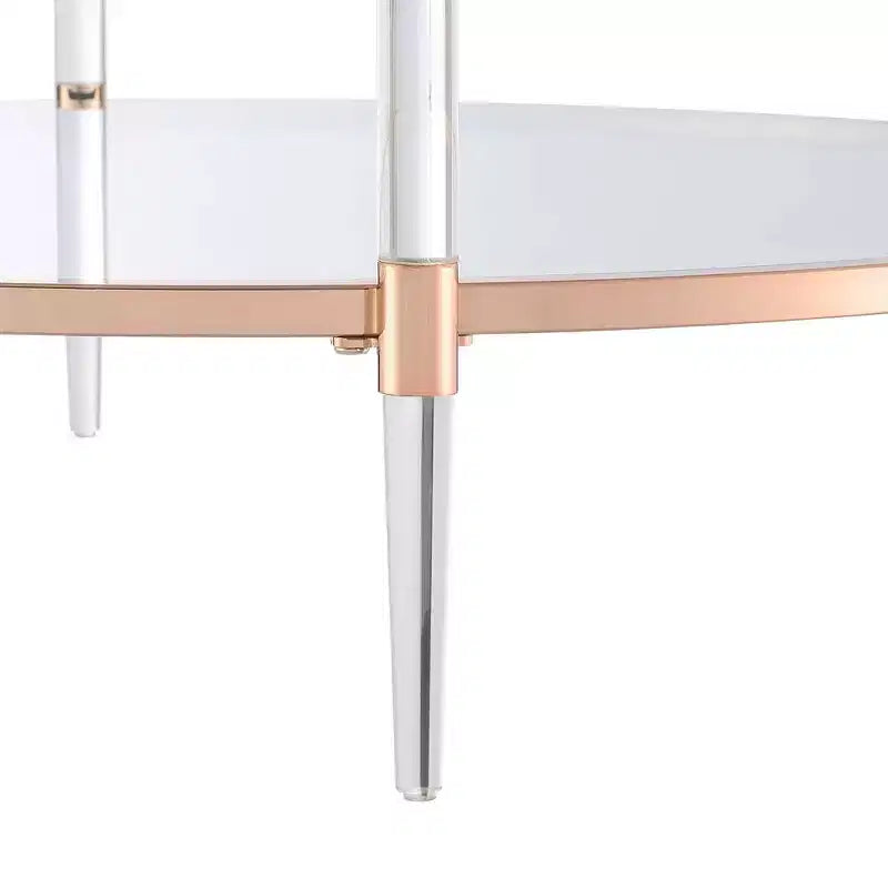 Royal Crest 2 Tier Acrylic Glass Coffee Table - Breighton Home