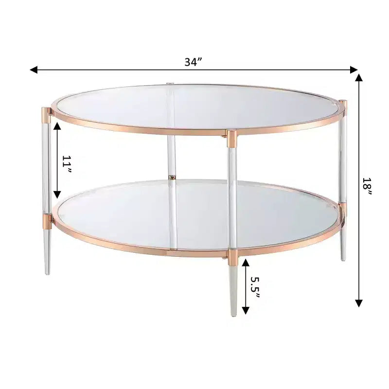 Royal Crest 2 Tier Acrylic Glass Coffee Table - Breighton Home