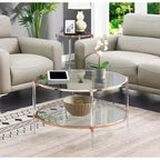 Royal Crest 2 Tier Acrylic Glass Coffee Table - Breighton Home