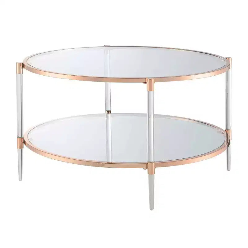 Royal Crest 2 Tier Acrylic Glass Coffee Table - Breighton Home
