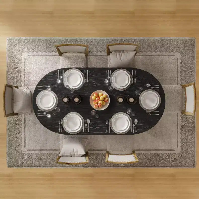 Dovelina 67 Oval Dining Table Modern Wood Kitchen Table Dining Room Table for 6 People