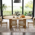Dovelina 67 Oval Dining Table Modern Wood Kitchen Table Dining Room Table for 6 People