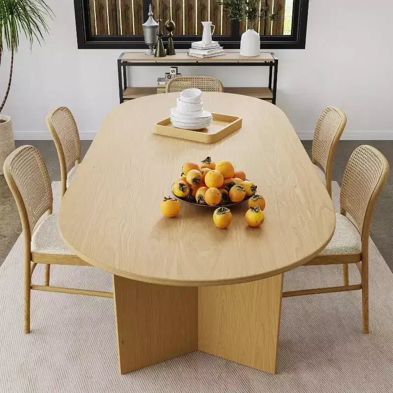 Dovelina 67 Oval Dining Table Modern Wood Kitchen Table Dining Room Table for 6 People