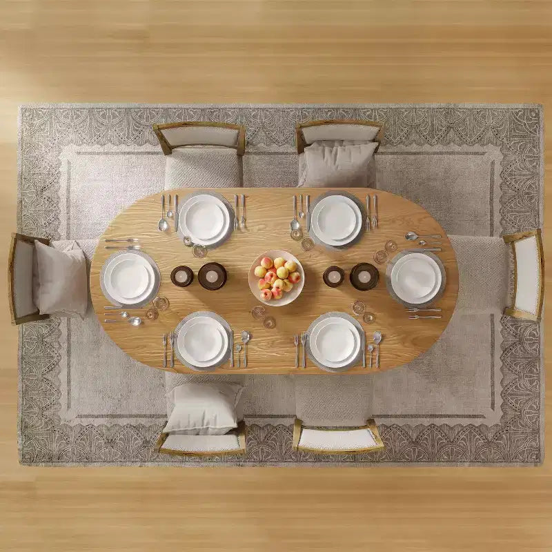 Dovelina 67 Oval Dining Table Modern Wood Kitchen Table Dining Room Table for 6 People