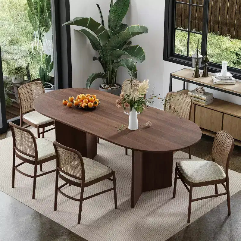 Dovelina 67 Oval Dining Table Modern Wood Kitchen Table Dining Room Table for 6 People