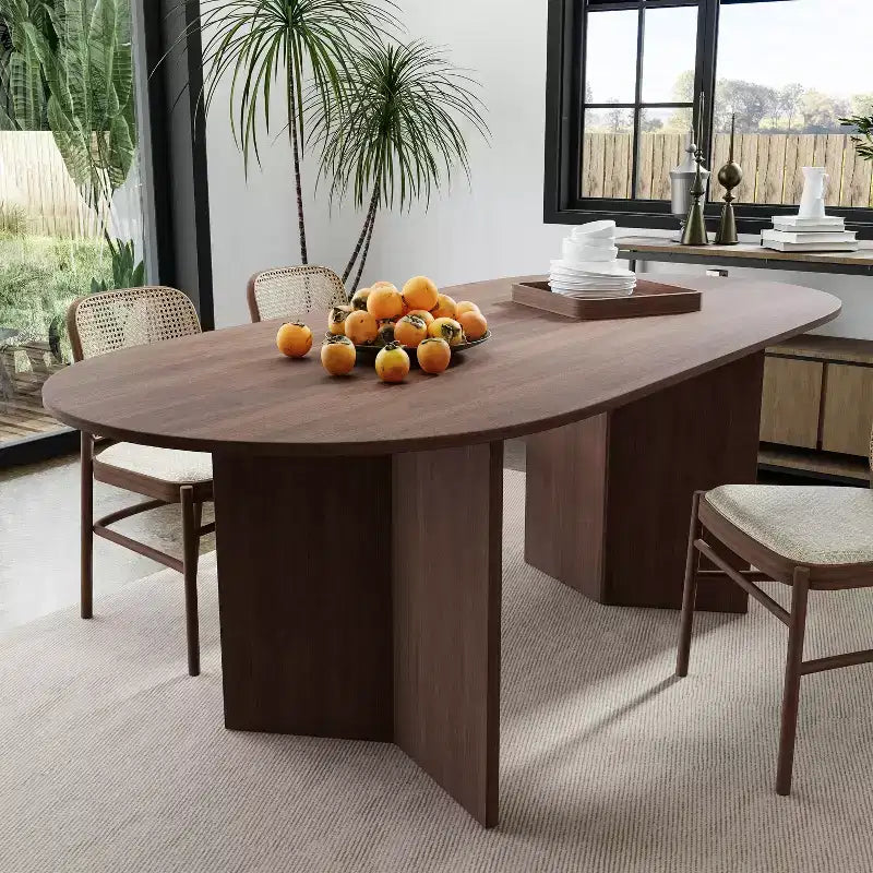 Dovelina 67 Oval Dining Table Modern Wood Kitchen Table Dining Room Table for 6 People