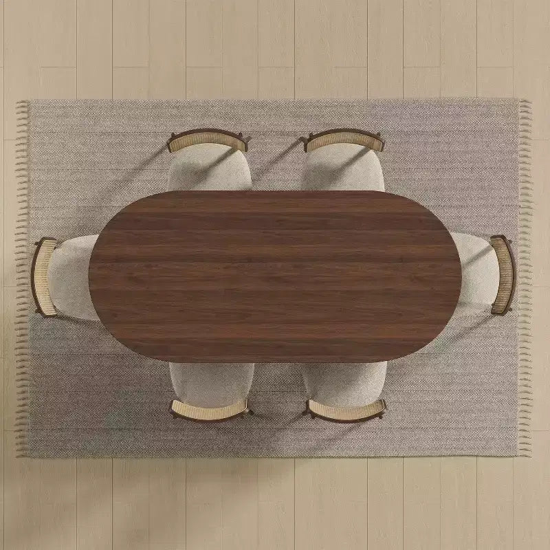 Dovelina 67 Oval Dining Table Modern Wood Kitchen Table Dining Room Table for 6 People