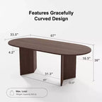 Dovelina 67 Oval Dining Table Modern Wood Kitchen Table Dining Room Table for 6 People