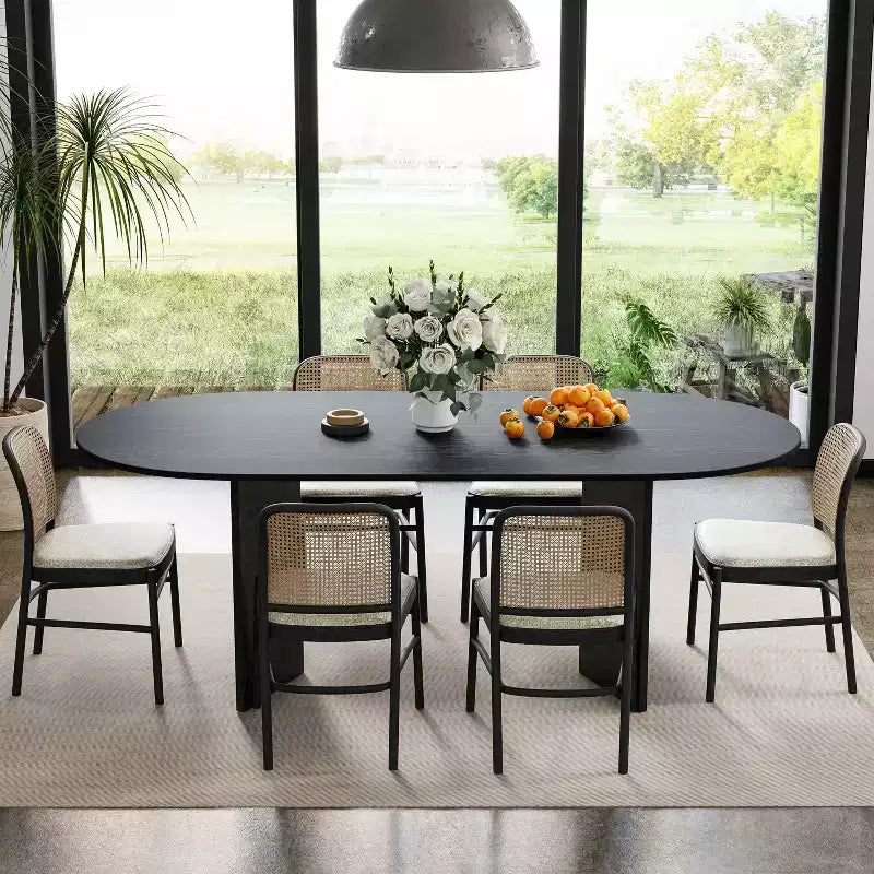 Dovelina 67 Oval Dining Table Modern Wood Kitchen Table Dining Room Table for 6 People