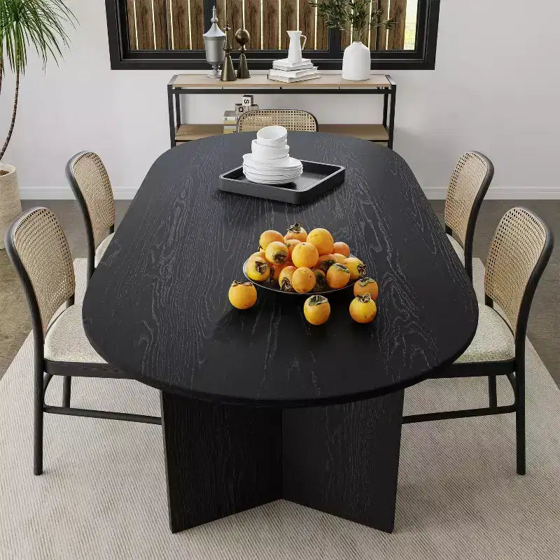 Dovelina 67 Oval Dining Table Modern Wood Kitchen Table Dining Room Table for 6 People
