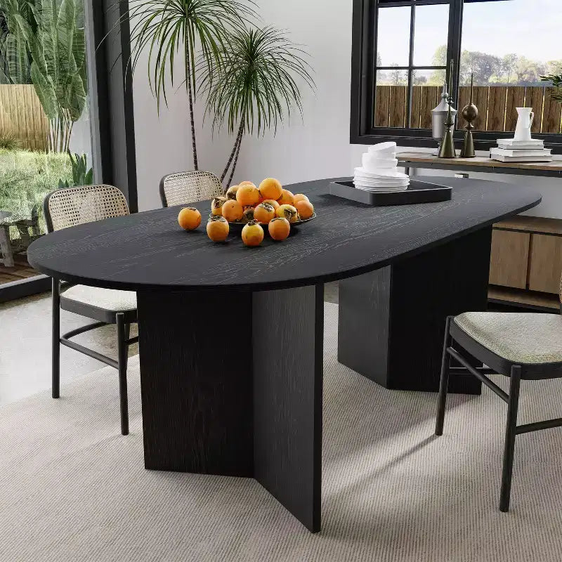 Dovelina 67 Oval Dining Table Modern Wood Kitchen Table Dining Room Table for 6 People
