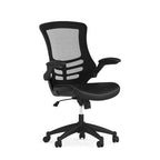 Sedia da ufficio ergonomica girevole in rete a schienale medio con braccioli ribaltabili