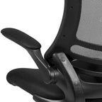 Sedia da ufficio ergonomica girevole in rete a schienale medio con braccioli ribaltabili