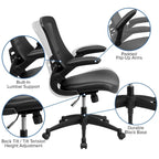 Sedia da ufficio ergonomica girevole in rete a schienale medio con braccioli ribaltabili