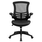 Sedia da ufficio ergonomica girevole in rete a schienale medio con braccioli ribaltabili