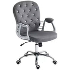 Vinsetto Vanity Middle Back Office Chair Tufted Backrest Swivel Rolling Wheels Task Chair with Height Adjustable Comfortable with Armrests