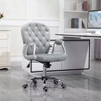Vinsetto Vanity Middle Back Office Chair Tufted Backrest Swivel Rolling Wheels Task Chair with Height Adjustable Comfortable with Armrests