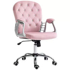 Vinsetto Vanity Middle Back Office Chair Tufted Backrest Swivel Rolling Wheels Task Chair with Height Adjustable Comfortable with Armrests