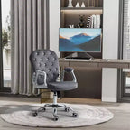 Vinsetto Vanity Middle Back Office Chair Tufted Backrest Swivel Rolling Wheels Task Chair with Height Adjustable Comfortable with Armrests