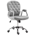 Vinsetto Vanity Middle Back Office Chair Tufted Backrest Swivel Rolling Wheels Task Chair with Height Adjustable Comfortable with Armrests