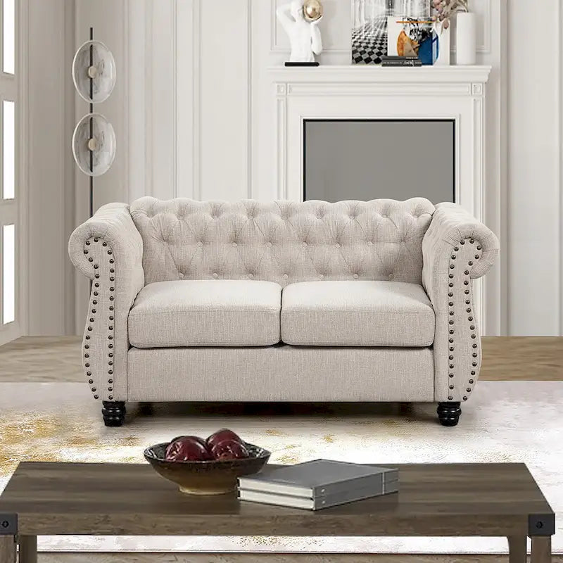 Morden Fort Divanetto Tufted Rivestito Chesterfield Divano a due posti