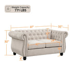 Morden Fort Divanetto Tufted Rivestito Chesterfield Divano a due posti