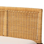 Set Panca Angolare da Pranzo 2 Pezzi in Rattan Marrone Naturale e Legno di Acacia Marrone, Stile Bohémien Moderno Tabanan