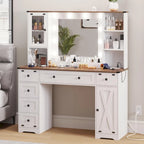 Tocador Trucco con Grande Specchio Hollywoodiano e Lampadine