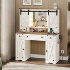 Tocador Trucco con Grande Specchio Hollywoodiano e Lampadine