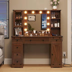Tocador Trucco con Grande Specchio Hollywoodiano e Lampadine