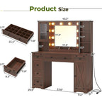 Tocador Trucco con Grande Specchio Hollywoodiano e Lampadine