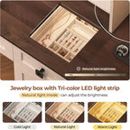 Tocador Trucco con Grande Specchio Hollywoodiano e Lampadine