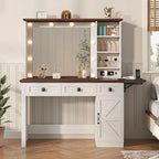 Tocador Trucco con Grande Specchio Hollywoodiano e Lampadine