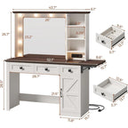 Tocador Trucco con Grande Specchio Hollywoodiano e Lampadine
