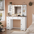 Tocador Trucco con Grande Specchio Hollywoodiano e Lampadine